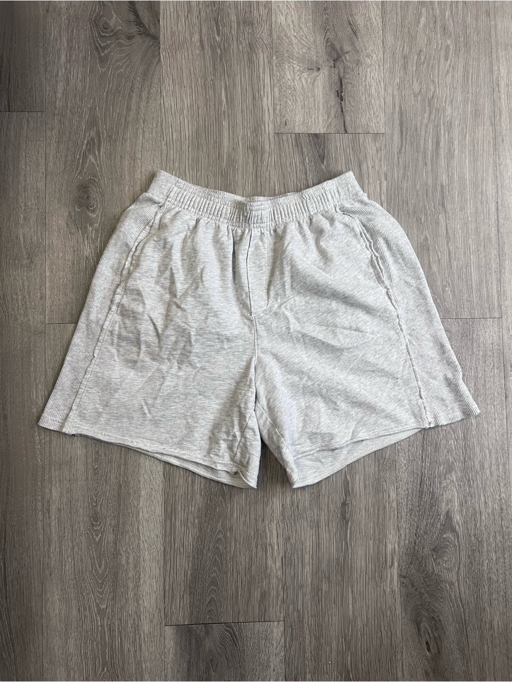 Aerie Light Gray Athletic Shorts with Elastic Waist